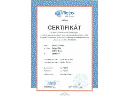 Certifikát RIGIPS