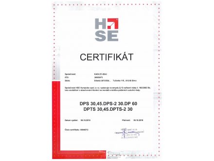 Certifikát HSE
